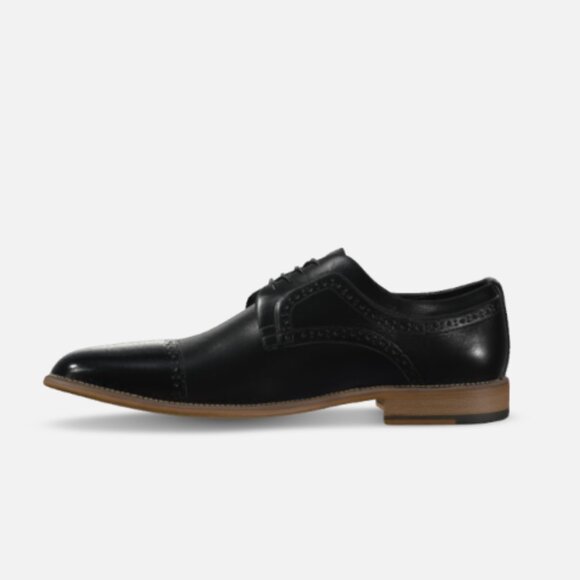 Stacy Adams Men’s Dickinson Cap‑Toe Oxford - Black - Picture 3 of 6